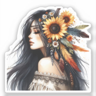Boho Girl AI Art Bohemian Fashion