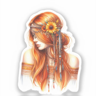 Boho Girl AI Art Bohemian Fashion