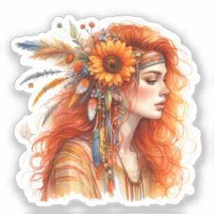Boho Girl AI Art Bohemian Fashion
