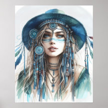 Boho Girl AI Art Bohemian Fashion