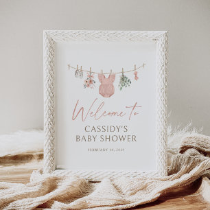 Boho Girl Baby Clothes Baby Shower Welcome Sign