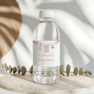 Boho Girl Clothesline Baby Shower Water Label