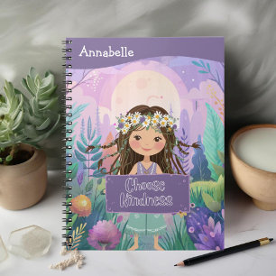 Boho Girl Purple  "Choose Kindness" Notebook