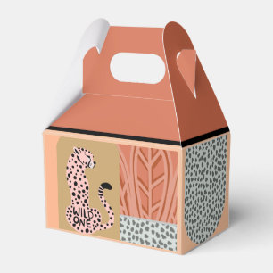 Boho Girls First Birthday Wild One Leopard Favour Box
