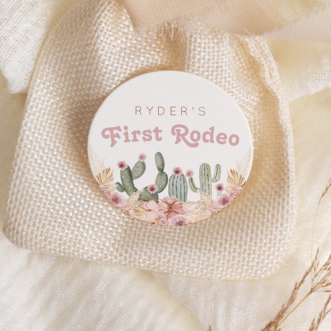 Boho Girls First Rodeo Cowgirl Birthday Classic Round Sticker (Fully customizable first rodeo favor stickers OR envelope seals!)
