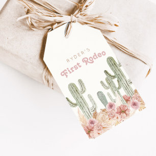 Boho Girls First Rodeo Cowgirl Birthday Favour Gift Tags