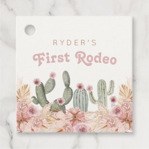 Boho Girls First Rodeo Cowgirl Birthday Favour Tags