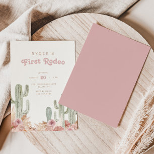 Boho Girls First Rodeo Cowgirl Birthday Invitation