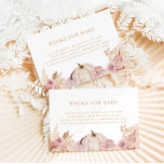 Boho Girls Pampas Grass Pumpkin Baby Shower Enclosure Card<br><div class="desc">Elevate your upcoming autumn baby shower to an event filled with rustic charm with our Boho Pampas Grass Pink Pumpkin books for baby book request enclosure card. This captivating –yet simple– design effortlessly melds the bohemian allure of pampas grass and the soft elegance of pink pumpkins with a touch of...</div>