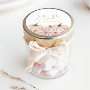 Boho Girls Pampas Grass Pumpkin Custom Classic Round Sticker