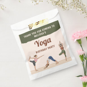 Boho Girls Stretch Yoga Birthday Party Thank You Favour Bags