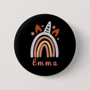 Boho Girly Rainbow With Personalised Name 6 Cm Round Badge