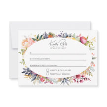 Boho glam wedding RSVP - watercolor peonies
