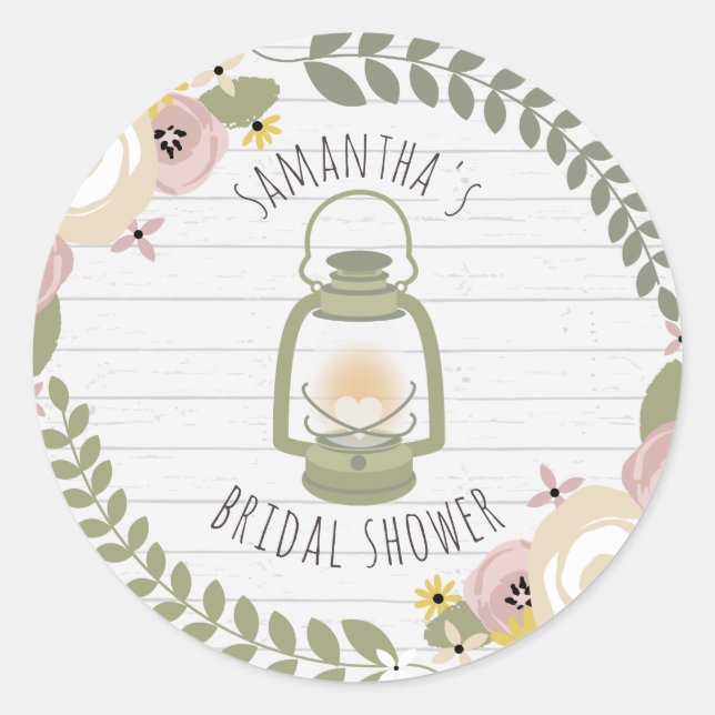 Boho Glamping Bridal Shower - Dusty Classic Round Sticker (Front)