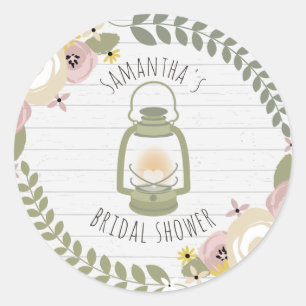 Boho Glamping Bridal Shower - Dusty Classic Round Sticker