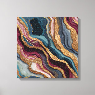 Boho Glitter Agate Canvas Art