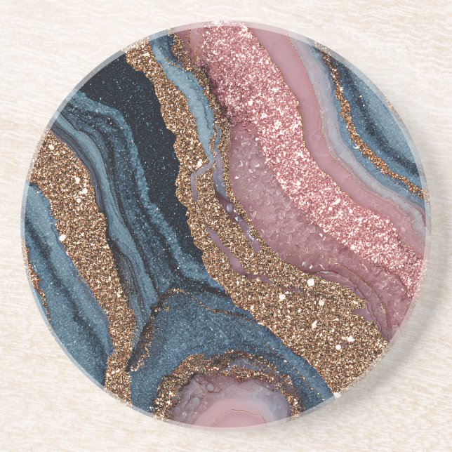 Boho Glitter Agate Coaster (Front)