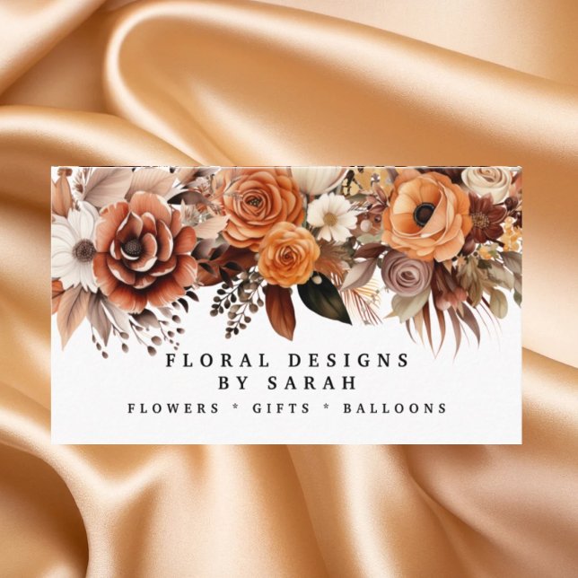 Boho Gold and Champagne Flowers Business Cards (Creator Uploaded)