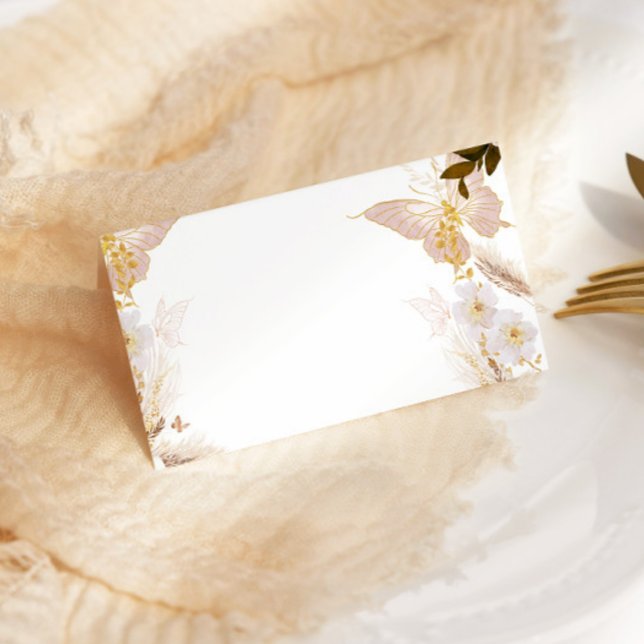 Boho gold floral butterfly place card (Creator Uploaded)