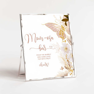 Boho gold foil butterfly Mum-osa bar Poster