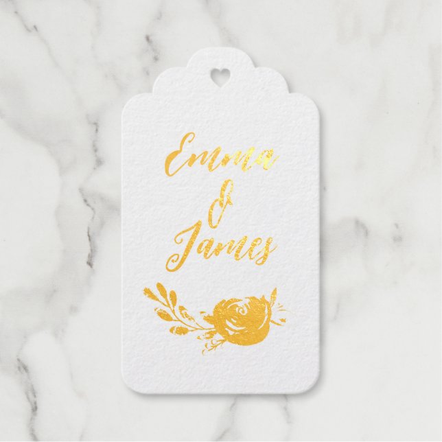 Boho Gold Foil Favour Tag (Front)