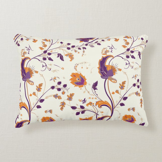 Boho Gold Purple Brushed Accent Pillow (Front)