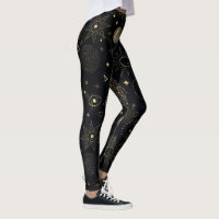 Boho Gold Space doodles Black Design