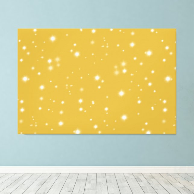 Boho Gold Starlight Canvas Print (Insitu(Wood Floor))