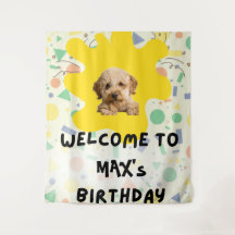 Boho Goldendoodle First Birthday Welcome Sign | On
