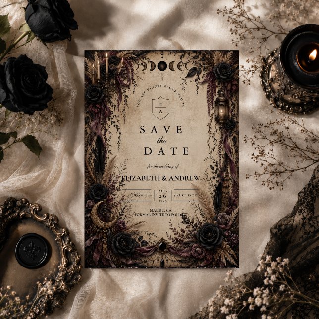 Boho Goth Wedding Save The Date (Creator Uploaded)