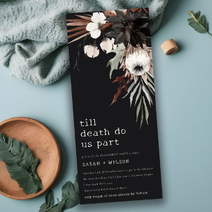 Boho Gothic Rust Black Botanical Engagement Invitation