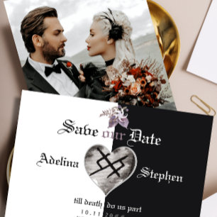 Boho Gothic Viking Eternal Love Wildflower Wedding Save The Date