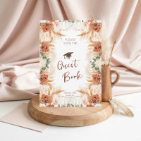 Boho Graduation Party Guest Book Card
