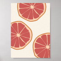 Boho Grapefruit Slices Tropical Summer Print