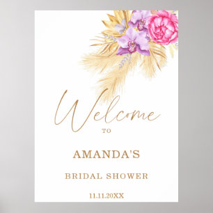 Boho grass - bridal shower welcome sign