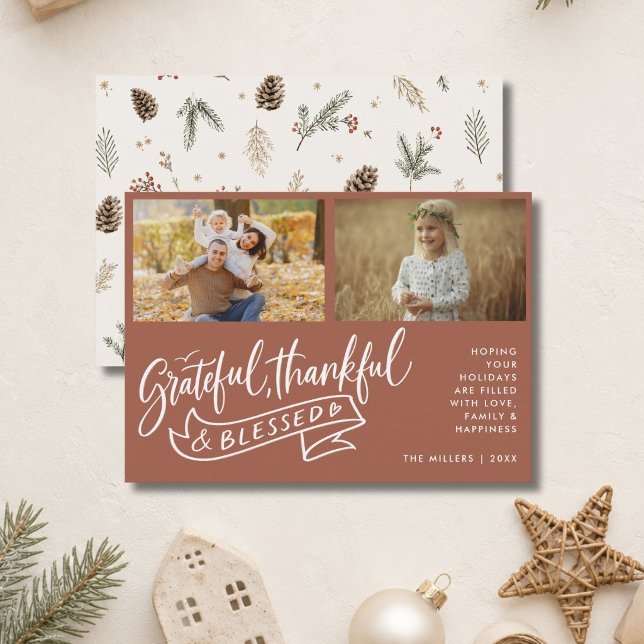 Boho Grateful Thankful Blessed Family Chistmas (Creator Uploaded)