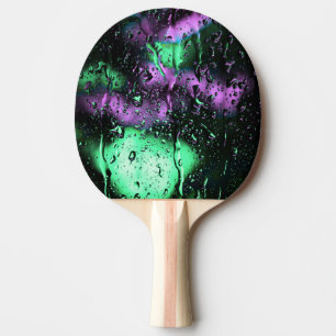Boho Green and Purple Abstract Modern Art Ping Pong Paddle