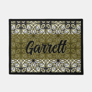 Boho Green & Black Doormat