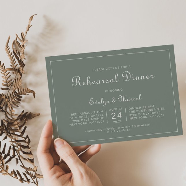 Boho Green Destination Floral Rehearsal Dinner  Invitation (Creator Uploaded)