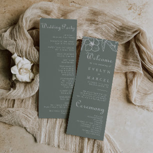Boho Green Destination Floral Wedding  Programme