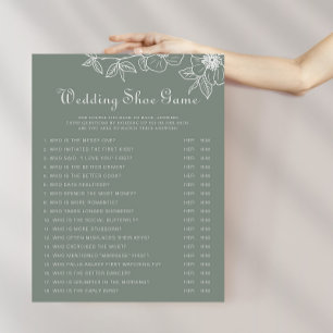 Boho Green Destination Floral Wedding Shoe Game