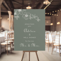 Boho Green Floral Wedding Advice and Well Wishes