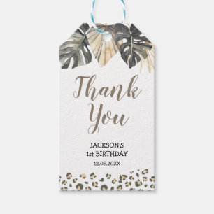 Boho Green Sage Wild One Thank You Tag