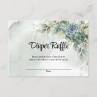 Boho green succulents and eucalyptus diaper raffle