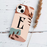 Boho Green Terracotta Monogram iPhone 14 Case<br><div class="desc">Terracotta abstract boho shapes with vintage monogram.</div>
