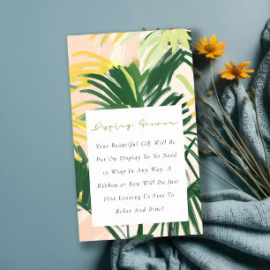 Boho Green Tropic Palm Display Shower Baby Shower Enclosure Card