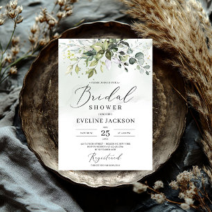 Boho Greenery and Gold Bridal Shower Invitation