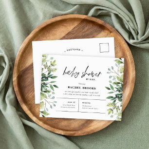 Boho Greenery Baby Shower by Mail Invitation