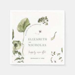 Boho Greenery Botanical Wedding Napkins