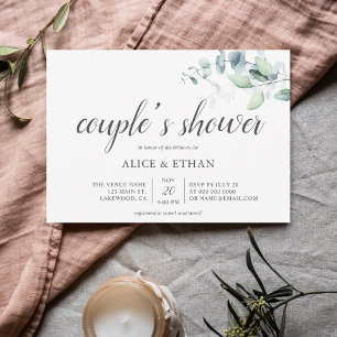 Boho Greenery Eucalyptus Couples Shower Invitation